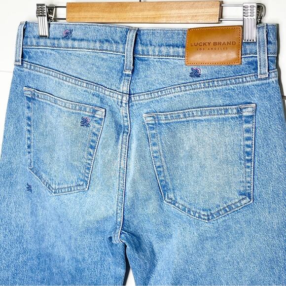 Lucky Brand Mid Rise Sienna Slim Boyfriend Embroidered Jeans Wisteria Size 2 - Picture 14 of 15